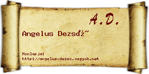 Angelus Dezső névjegykártya
