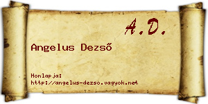 Angelus Dezső névjegykártya