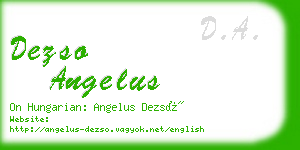 dezso angelus business card